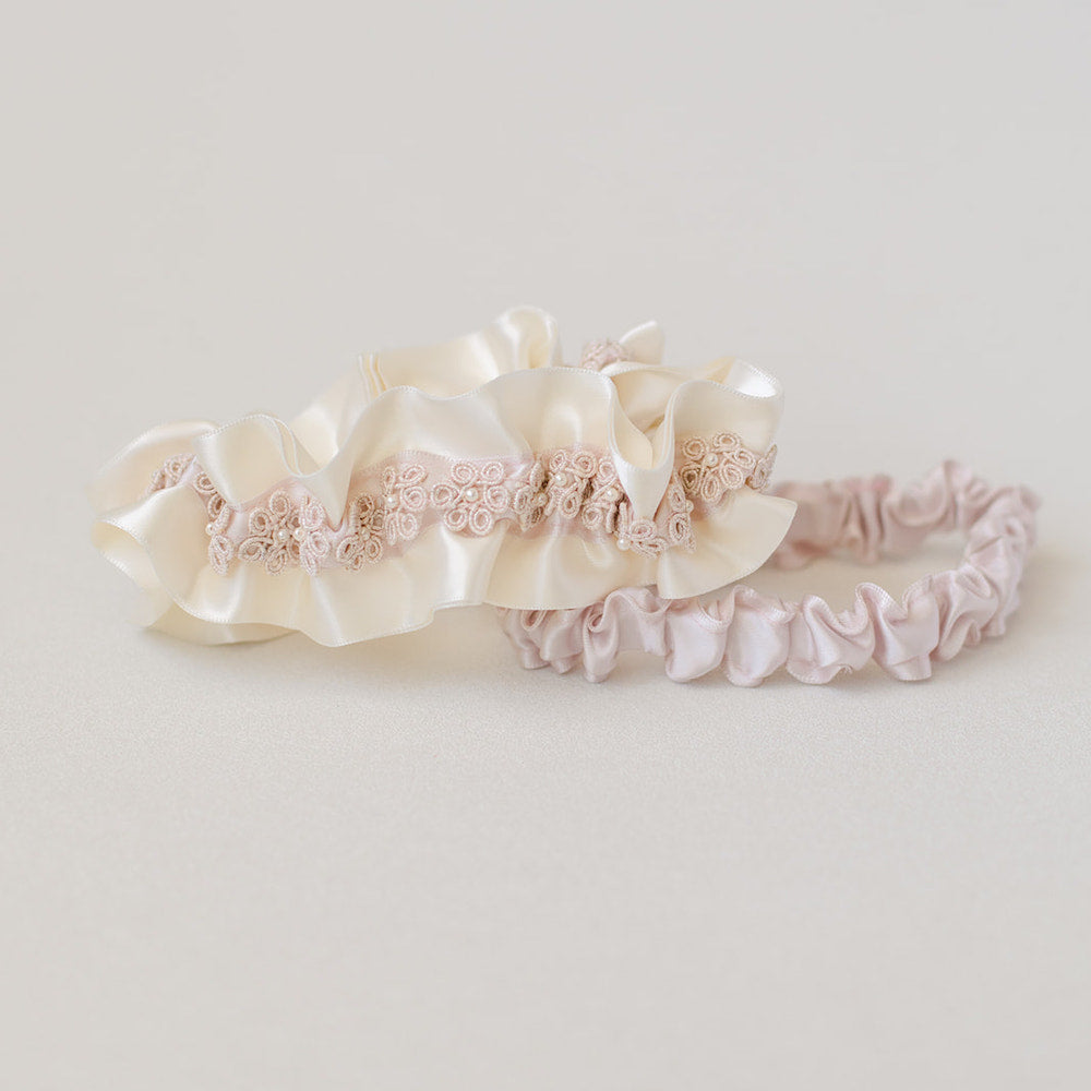 Shop our heirloom wedding garter sets handmade by luxury wedding garter designer, The Garter Girl