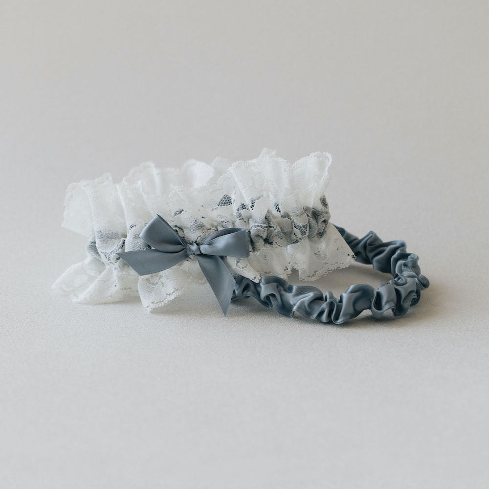 perfect something blue bridal accessory - lace wedding garter set handmade by The Garter Girl