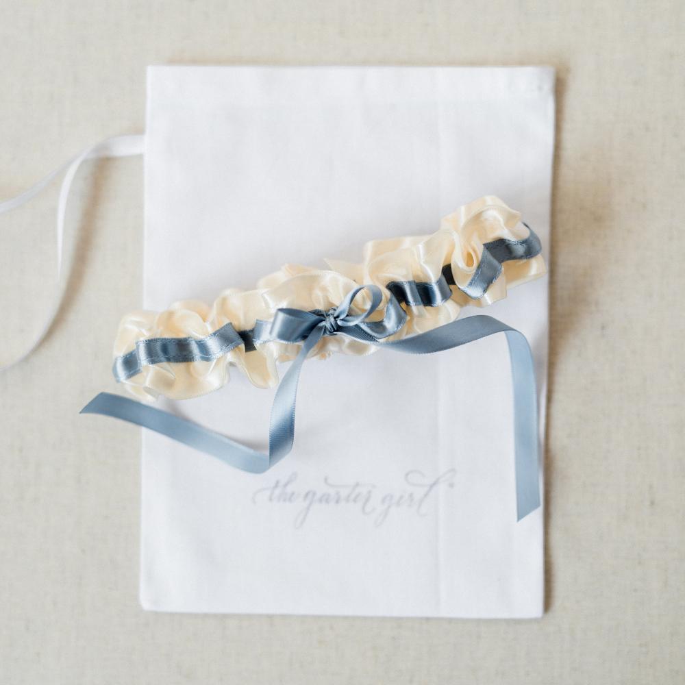 something blue garter gift set for bride handmade by The Garter Girl