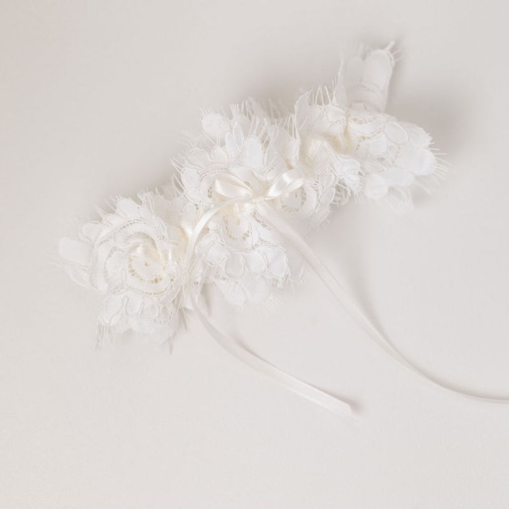 ivory eyelash scallop lace wedding garter heirloom by The Garter Girl