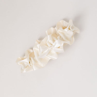 modern ivory luxury wedding garter heirloom handmade by The Garter Girl
