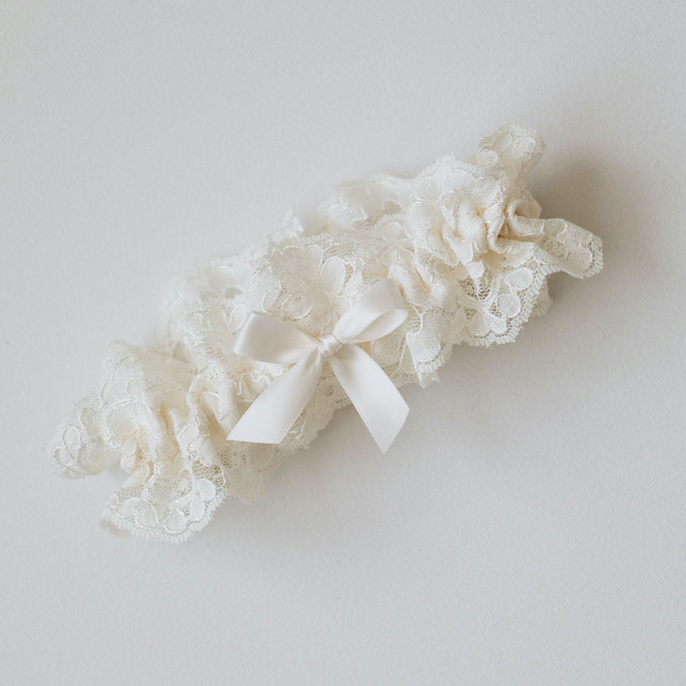 Ivory garter • Ivory luxury wedding garter • Silk wedding garter • Deco wedding garter • Luxury garter • Beaded high quality garter