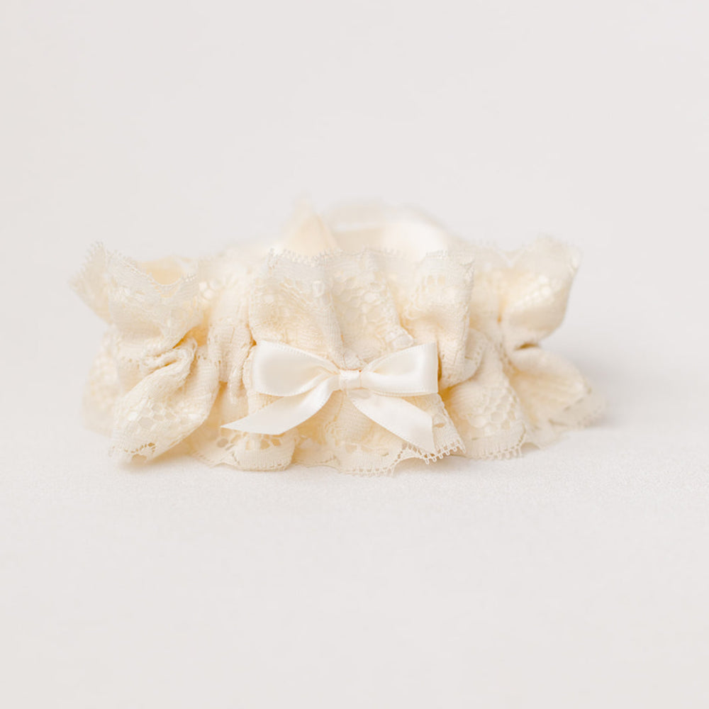 ivory luxury lace bridal garter handmade heirloom by The Garter Girl