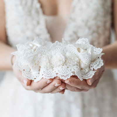 Shop our luxury lace wedding garter handmade with pearls, the perfect bridal accessory & wedding heirloom from The Garter Girl