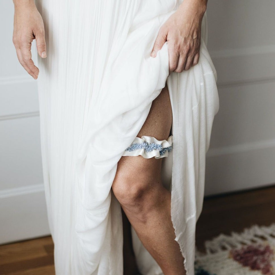 ultimate luxury sparkle wedding garter heirloom handmade by The Garter Girl