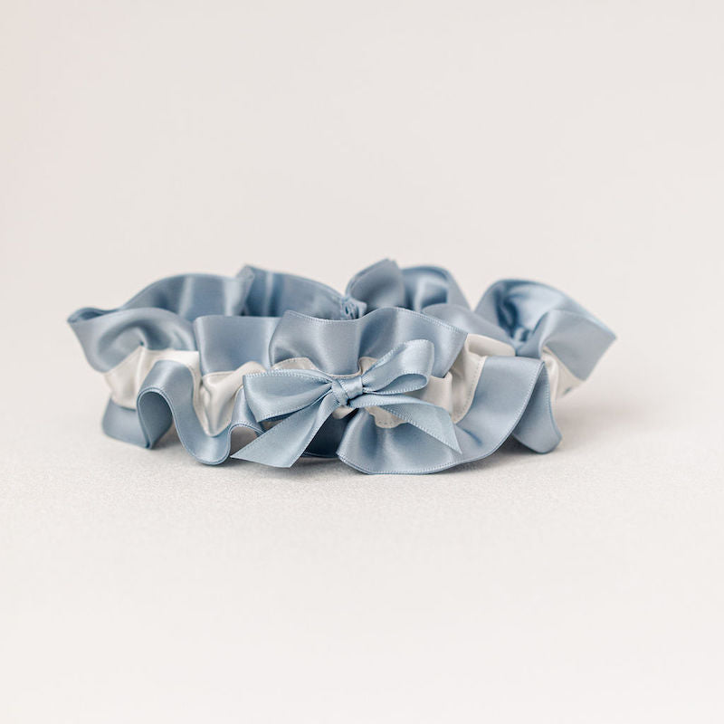 Most Classic Wedding Garter Set | Something Blue Gift For Bride Add Matching Tossing Garter (+$32) / Add Personalized Embroidery (+$76) / Large (24 - Most Classic Wedding Garter Set | Something Blue Gift For Bride Add Matching Tossing Garter (+$32) / Add Personalized Embroidery (+$76) / Large (24 -