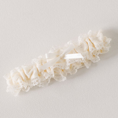 Classic Ivory Lace Wedding Garter handmade by luxury wedding garter designer, The Garter Girl