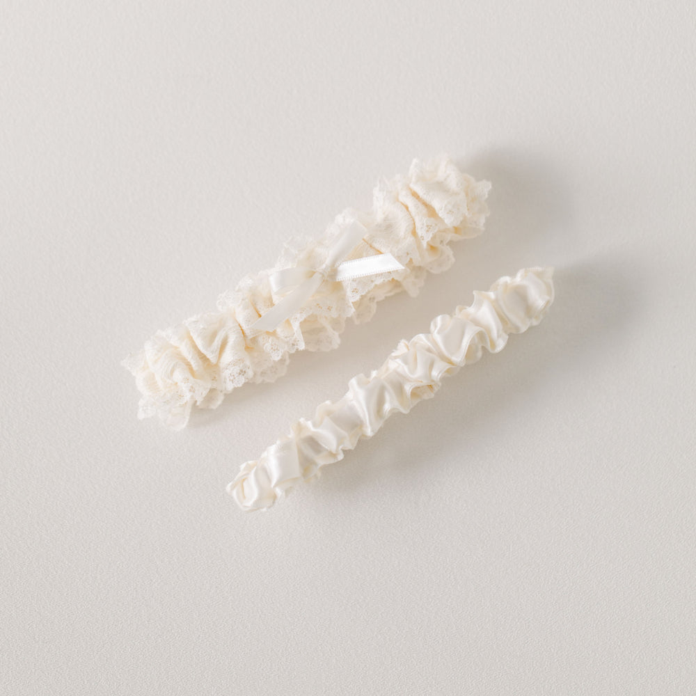 Classic Ivory Lace Wedding Garter handmade by luxury wedding garter designer, The Garter Girl