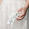 dusty blue and ivory wedding garter heirloom handmade by The Garter Girl