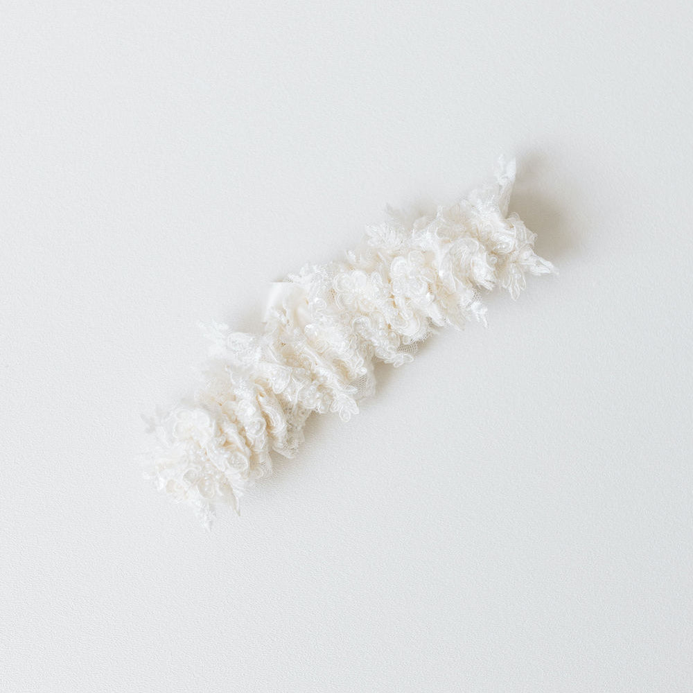 luxurious sparkle beaded crystal wedding garter heirloom handmade by The Garter Girl