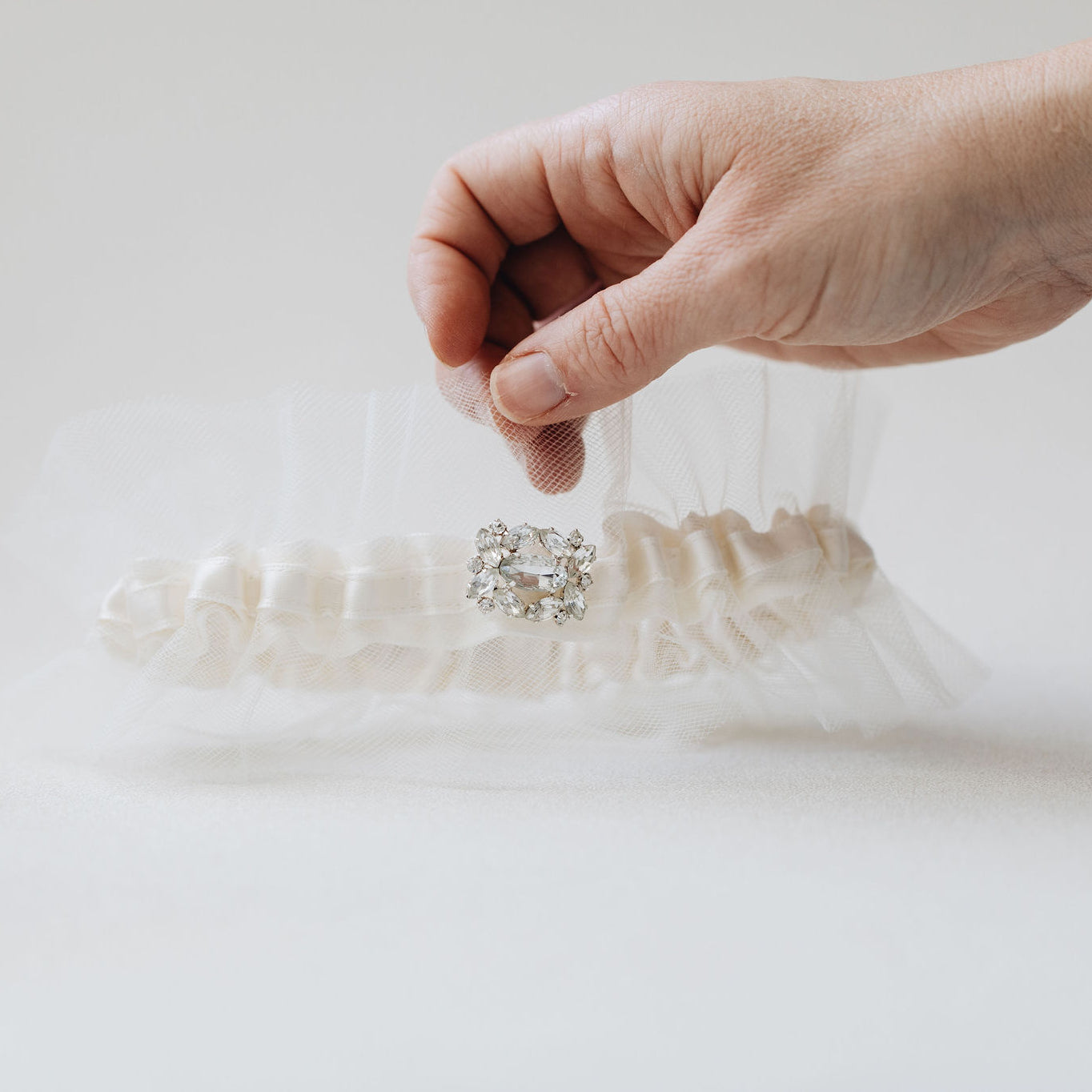 tulle and sparkle wedding garter heirloom handmade by The Garter Girl