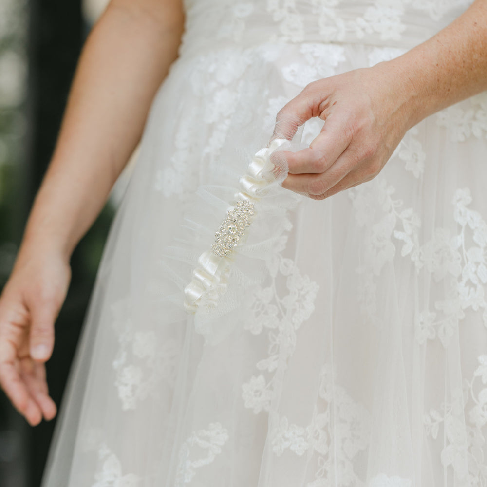 tulle wedding garter heirloom hand made by The Garter Girl