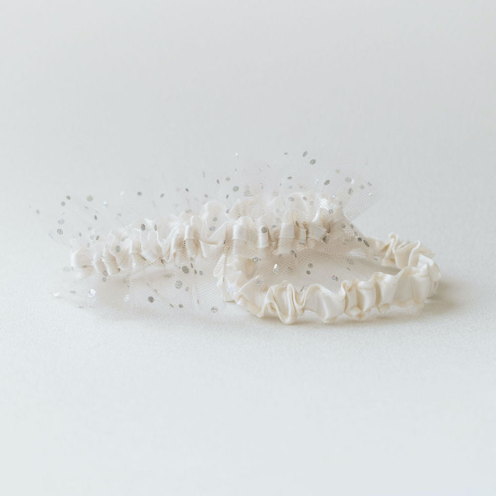 sparkle tulle wedding garter set, elegant bridal accessory, handmade by expert garter designer, The Garter Girl