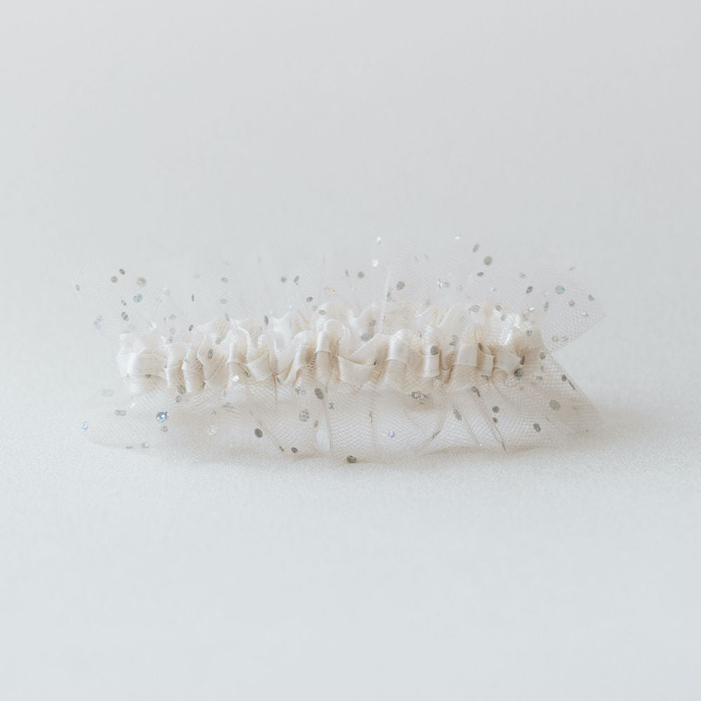 sparkle tulle wedding garter set, elegant bridal accessory, handmade by expert garter designer, The Garter Girl