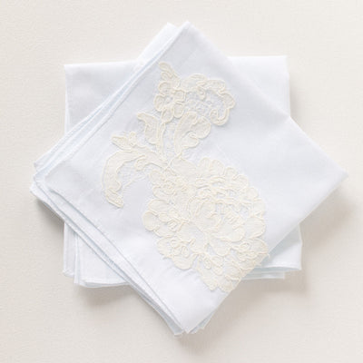 custom wedding handkerchief made with wedding dress lace by The Garter Girl