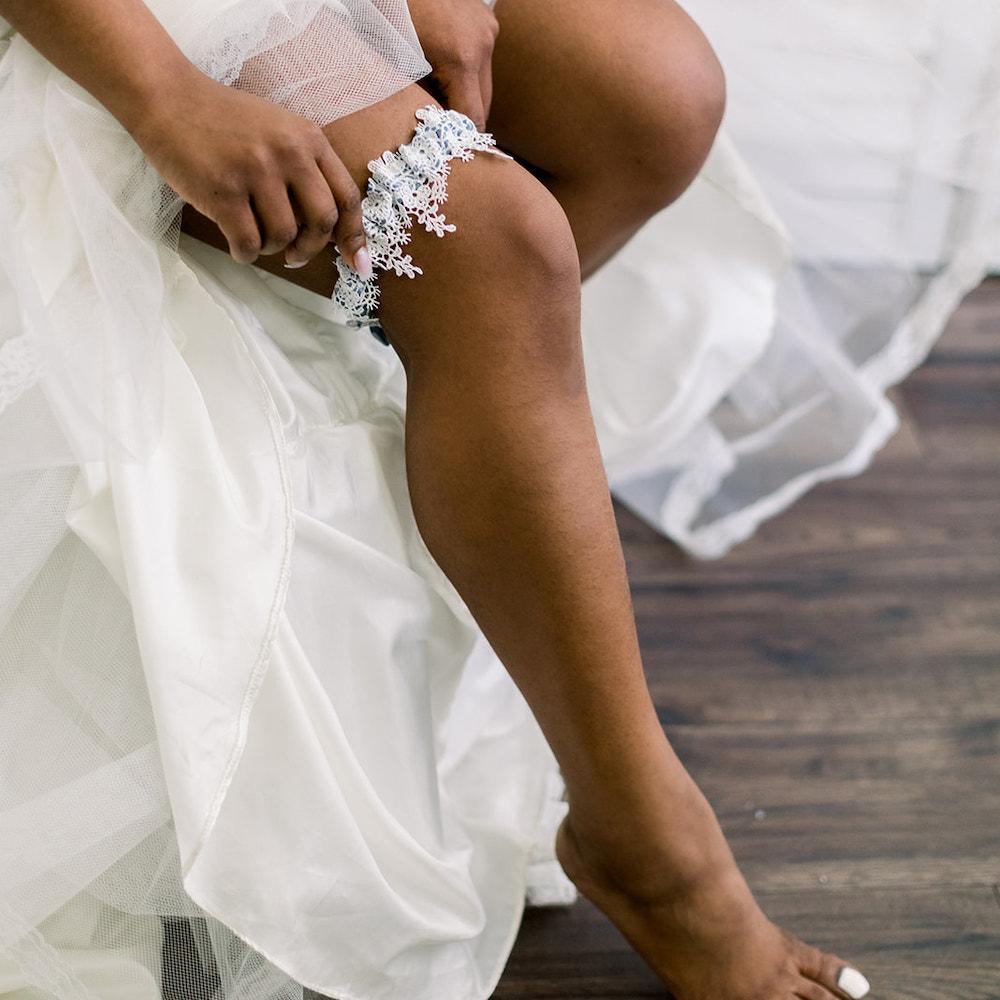 Hgt3020 Pure Handmade Bridal Garter Belt with Sequin Lace Wedding