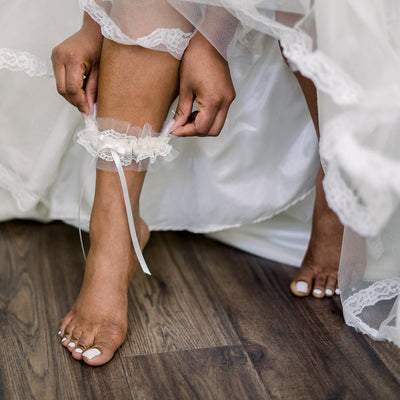 tulle and lace wedding garter handmade by bridal garter designer, The Garter Girl